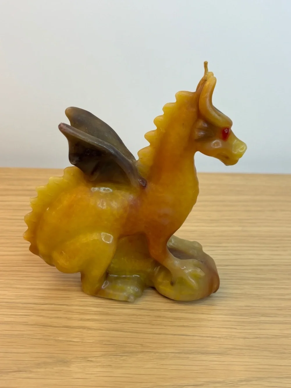 Vintage Crouching‎ Wax Candle Dragon.